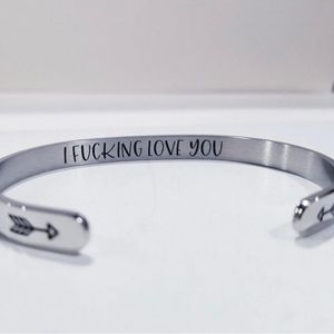COPY - I fucking love you cuff bracelet with arrows